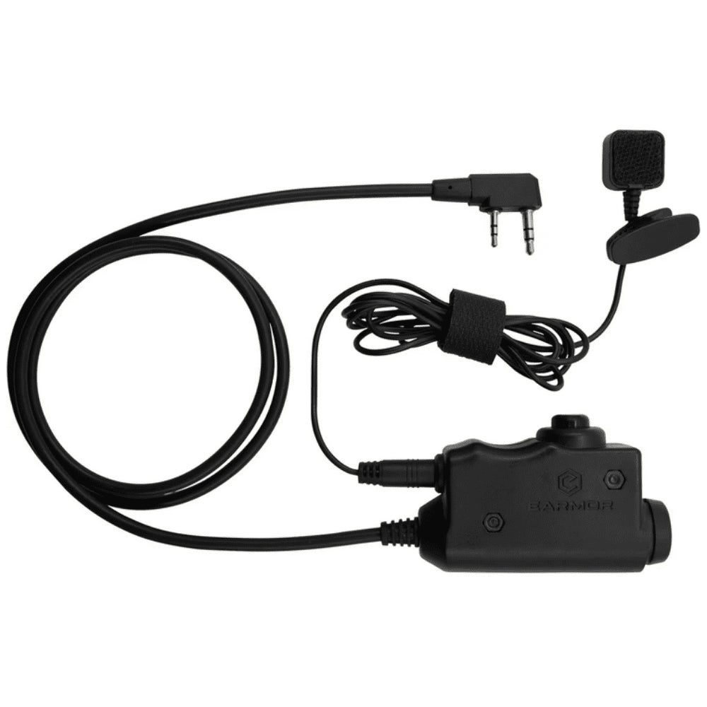 Earmor M52-KEN PTT Adaptador Kenwood Baofeng Radio Auriculares Tácticos Negro