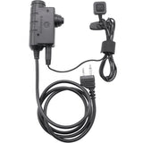 Earmor M52 PTT Adaptador Midland Cable de auriculares tácticos con cable de 2 pines Negro