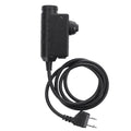 Earmor M52 PTT Adaptador Midland Cable de auriculares tácticos con cable de 2 pines Negro