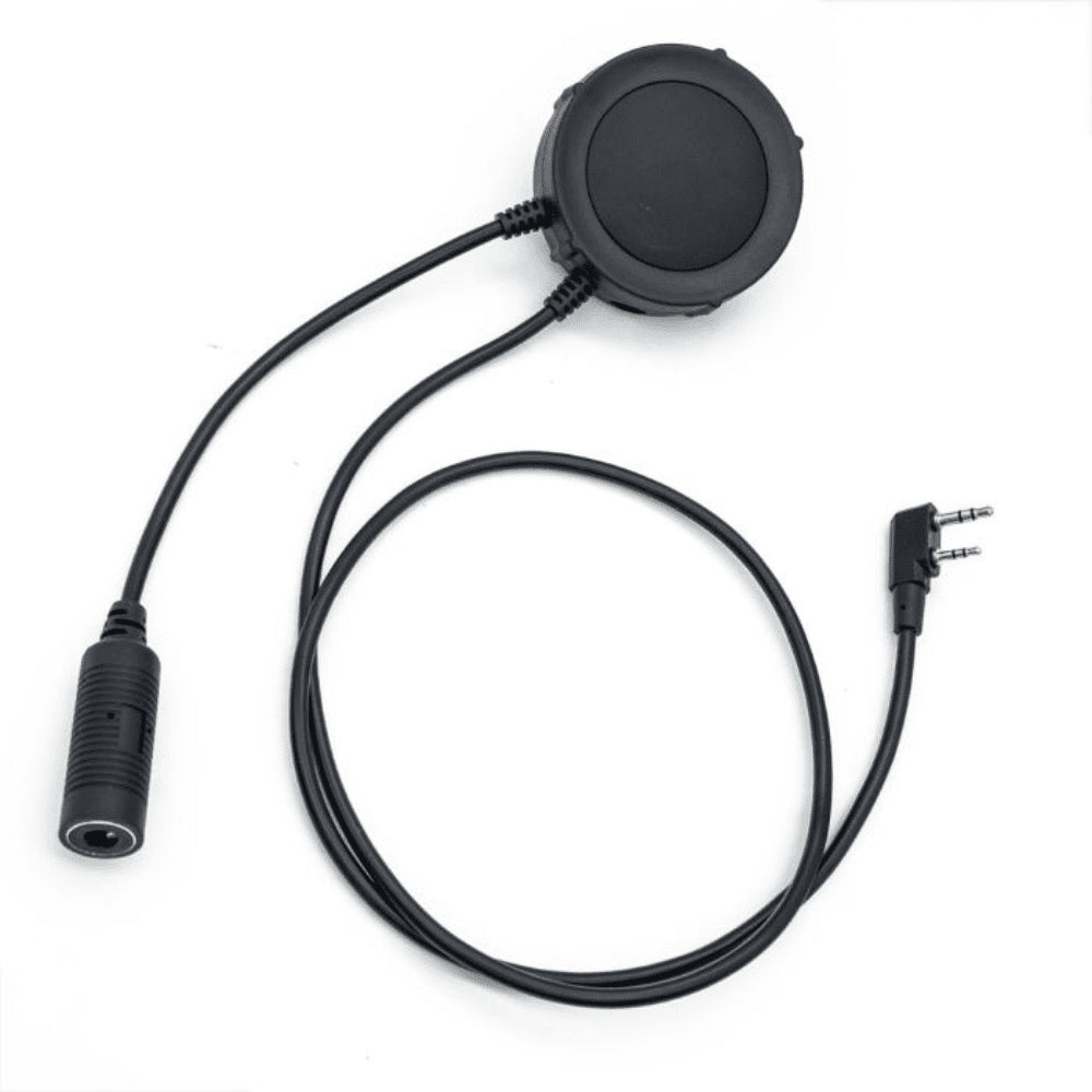 Adaptador EARMOR M55 PTT Kenwood Baofeng Adaptador de auriculares de radio de 2 pines Negro