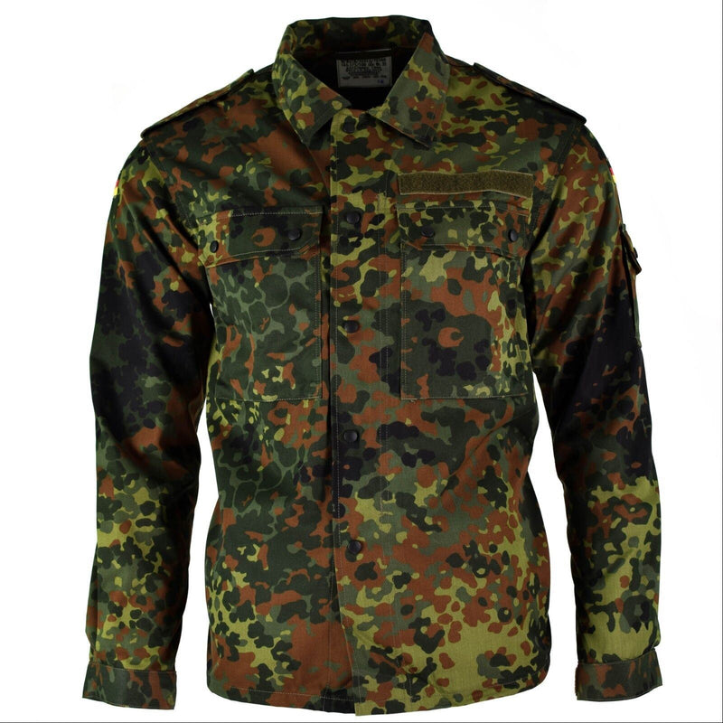 Camisa del ejército alemán original con cremallera Flecktarn Camo Combat Tactical BW Ejército