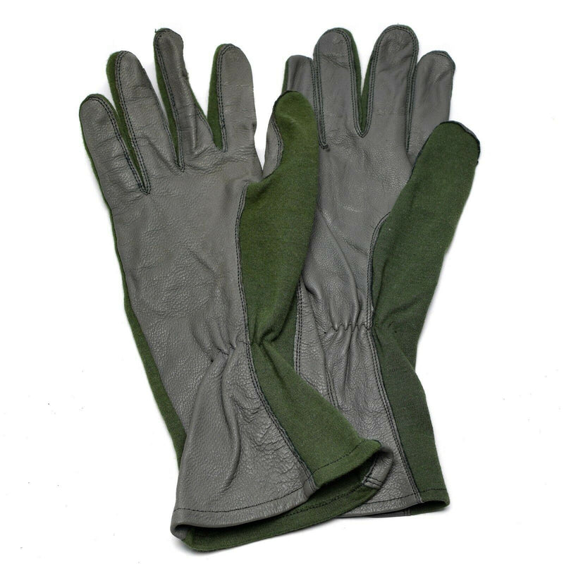 Guantes de combate del ejército holandés genuino de cuero Fibra de aramida Airfibera Aérea Nomex Od