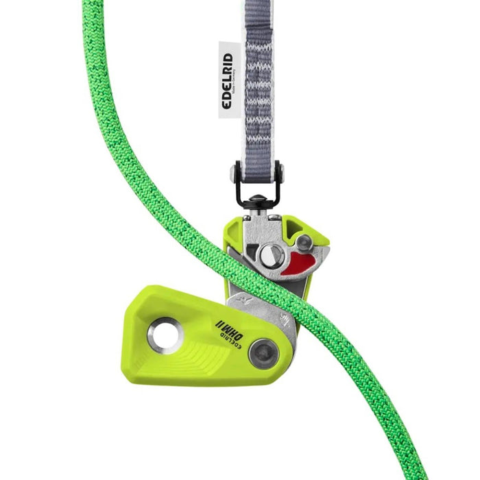 El dispositivo de resistencia de frenado asistido Edelrid OHM ayuda a los aseguradores más ligeros Verde - GoMilitar