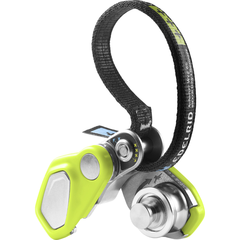 Edelrid Ohmega Asistente de frenado de escalada con polea 8,6–10,5 mm Cuerda Oasis