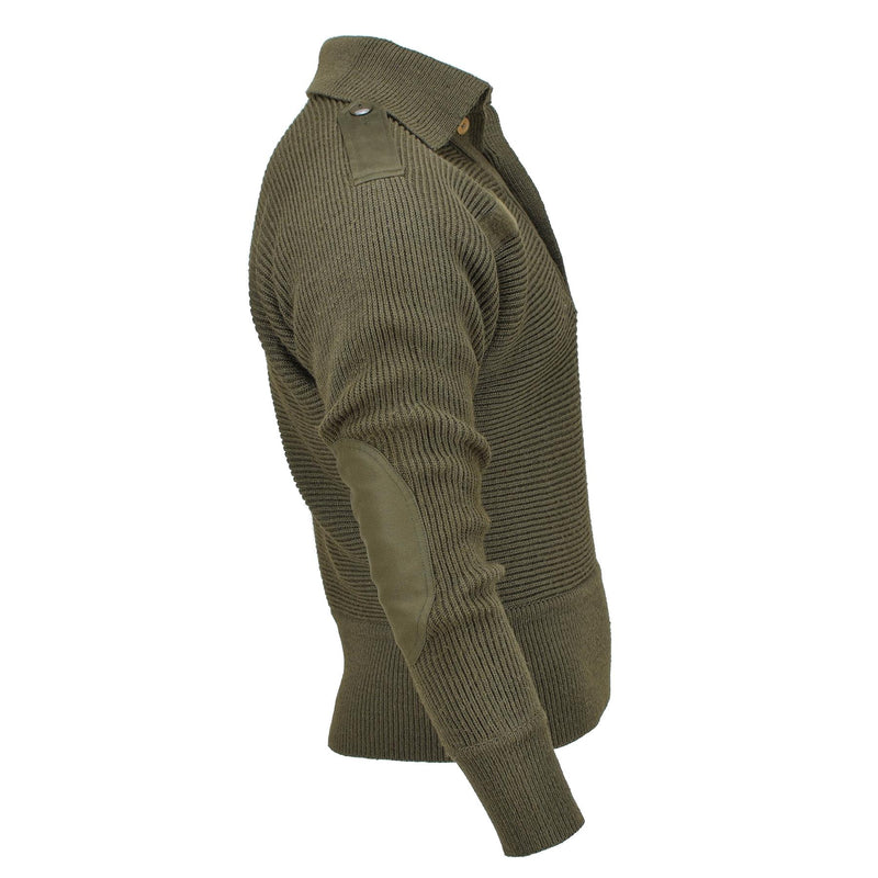 Pármaco alpino militar austriaco original suéter de punto reforzado transpirable
