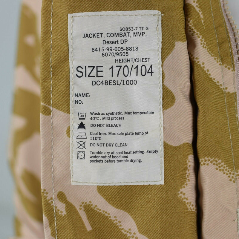 Genú de la chaqueta de combate del ejército británico CAMO DESERT MVP GORETEX RAVER IMPRESIÓN NUEVO