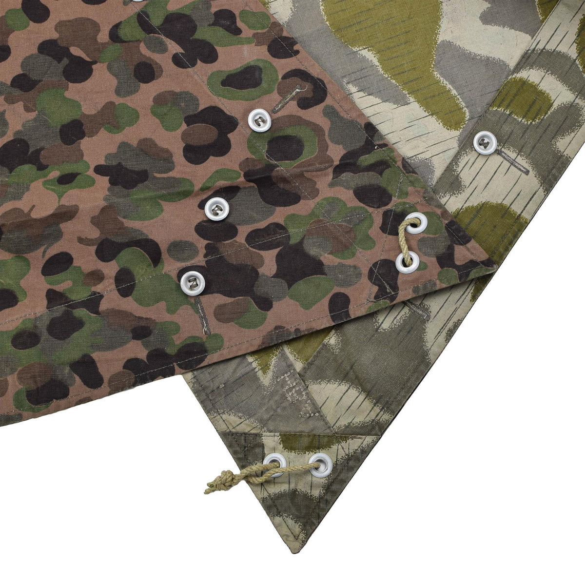Original Austrian Army Shelter Half Poncho Tent Vintage Pea Dot Camouflage