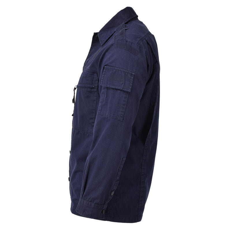 Camisa militar de manga larga uniforme de manga larga uniforme azul de la chaqueta del ejército holandés