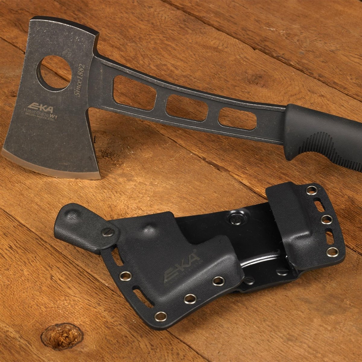 Marca EKA EKA HatchBlade W1 Hand Axe Ligero negro G10 Mango 12C27 Acero