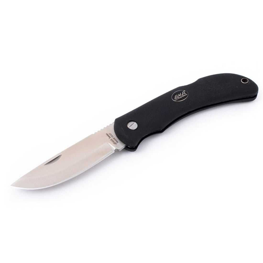 EKA Brand Swede 10 navaja de bolsillo plegable funda de nailon acero 57 HRC mango negro