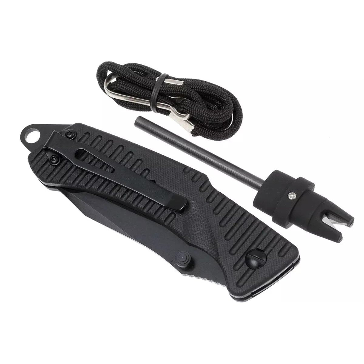 Navaja plegable EKA Brand Swede 9 57 HRC 12C27 arrancador de fuego de acero mango negro