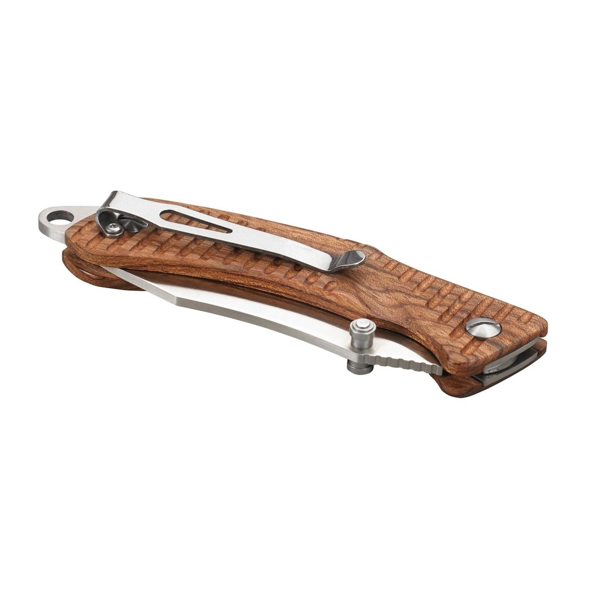 Navaja plegable EKA Brand Swede 9, acero inoxidable 57 HRC, mango de madera