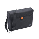 Compact black Esbit BBQ charcoal grill carrier bag with adjustable shoulder strap and hook-and-loop fastener closure