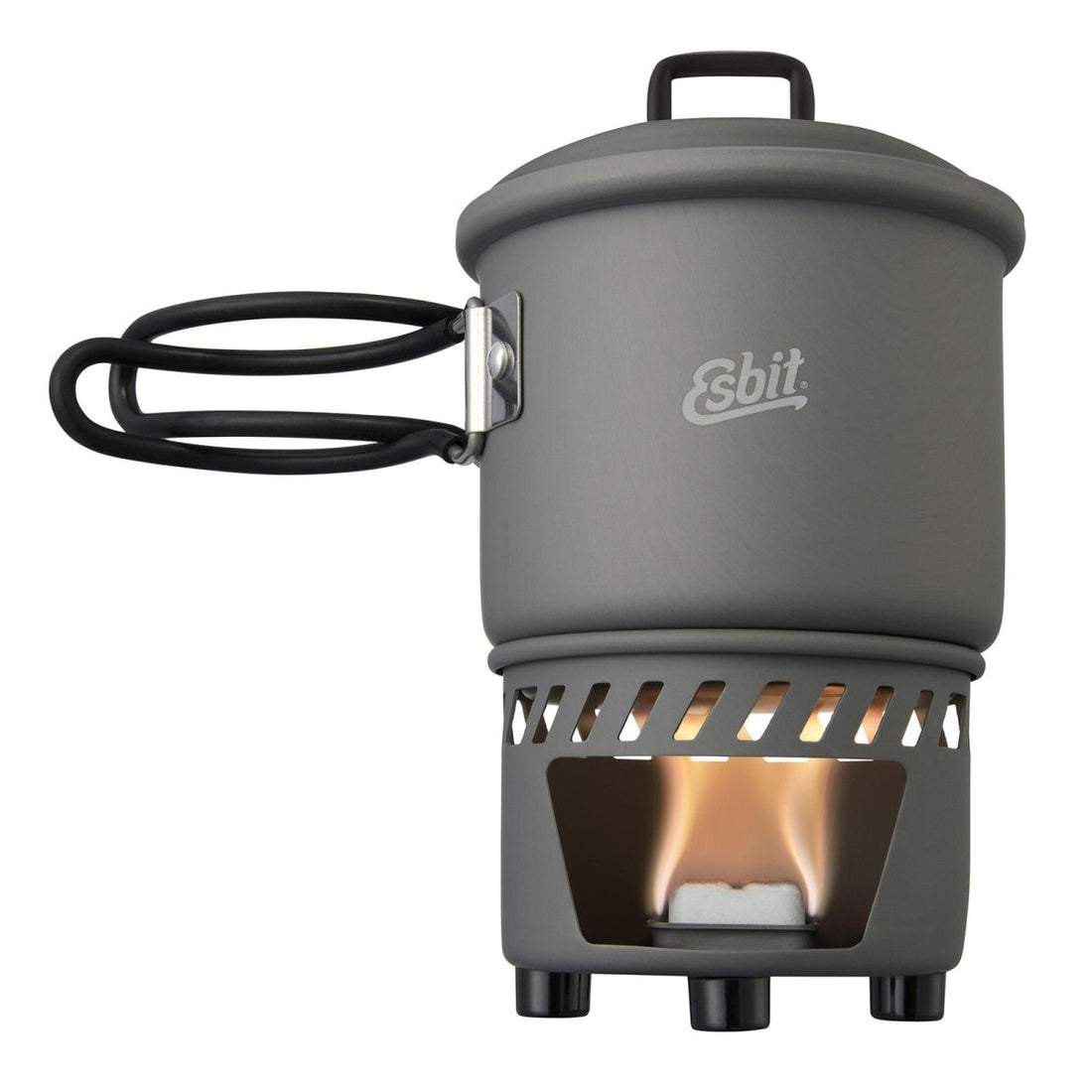 Conjunto de cocción de marca Esbit estufa de combustible sólido para acampar supervivencia de agua calefacción de alimentos