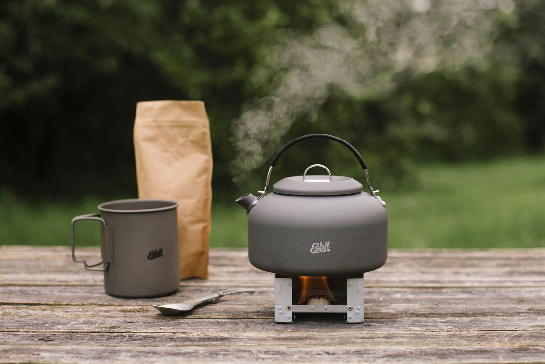 ESBIT Brand Water Kettle Hard Anodized Aluminium Aluming Acamping Water Water Calefacción