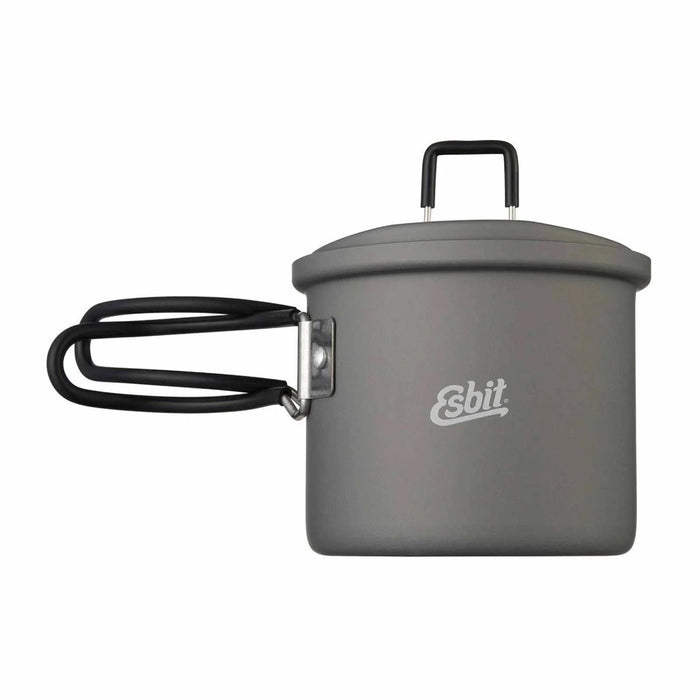 ESBIT Olla Ligera 625ml Camping Aluminio Anodizado Duro Mango Plegable Gris - GoMilitar