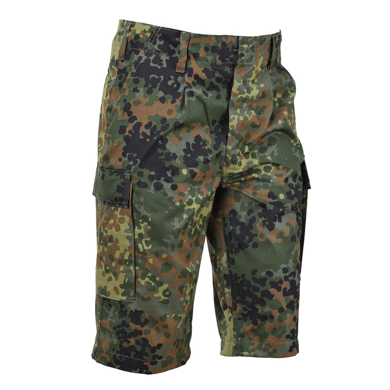 Leo Kohler Portos cortos de rodilla Militar Bermuda Flecktarn Camuflaje