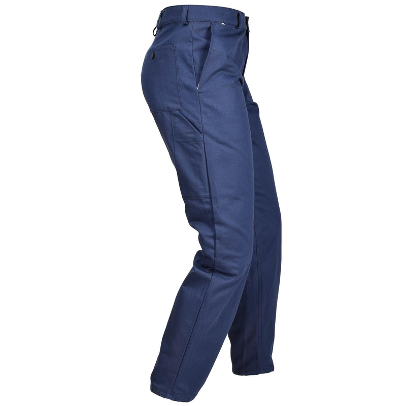Pantalones de trabajo militar italiano original pantalones del ejército de excedentes azules algodón nuevo