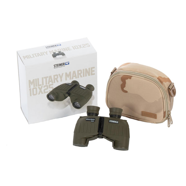 Steiner binoculars marine militar 10x25 oliva óptica de caza de enfoque automático resistente