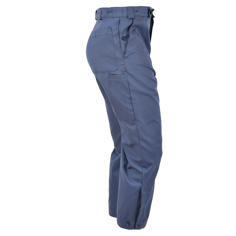 Pantalones de defensa civil suiza genuina pantalones azules combate el ejército de Suiza usado