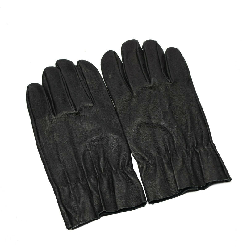 Guantes de cuero de combate del ejército checo original. Cuero negro genuino nuevo