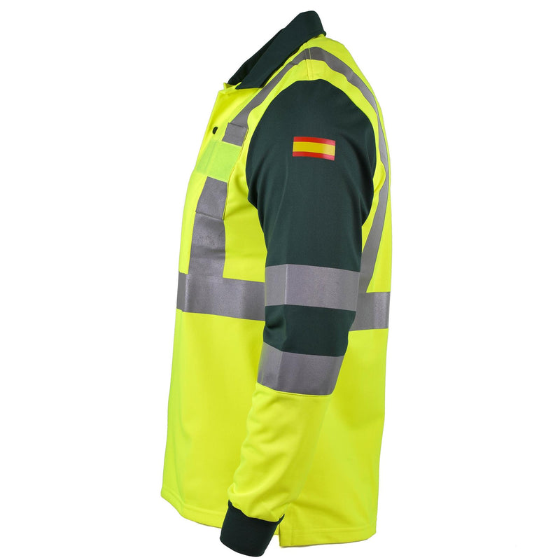 Genuino español polo polo polo guardia civil amarilla chaqueta reflectante nueva