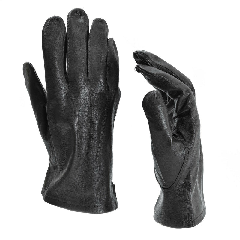Guantes del ejército belga genuino de cuero marrón negro marrón militar con el dedo completo de los dedos excedentes