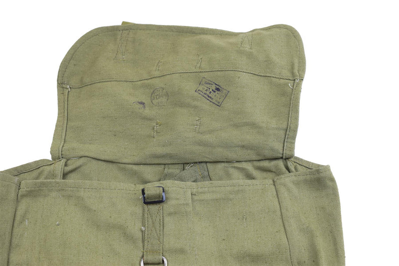 Bolsa de pan de ejército rumano genuino excedente militar lienzo de oliva havversack od nuevo