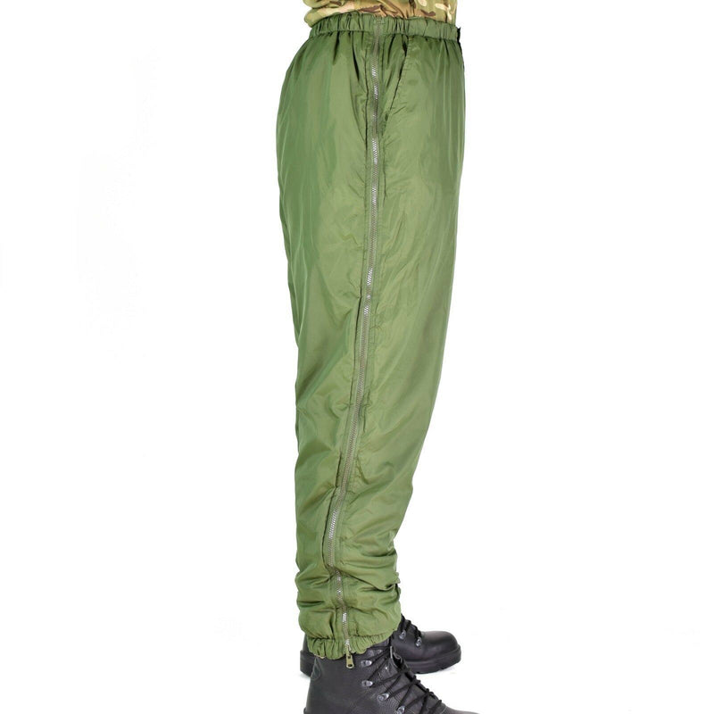 Pantalones reversibles del ejército británico pantalones de clima frío de color verde frío térmico