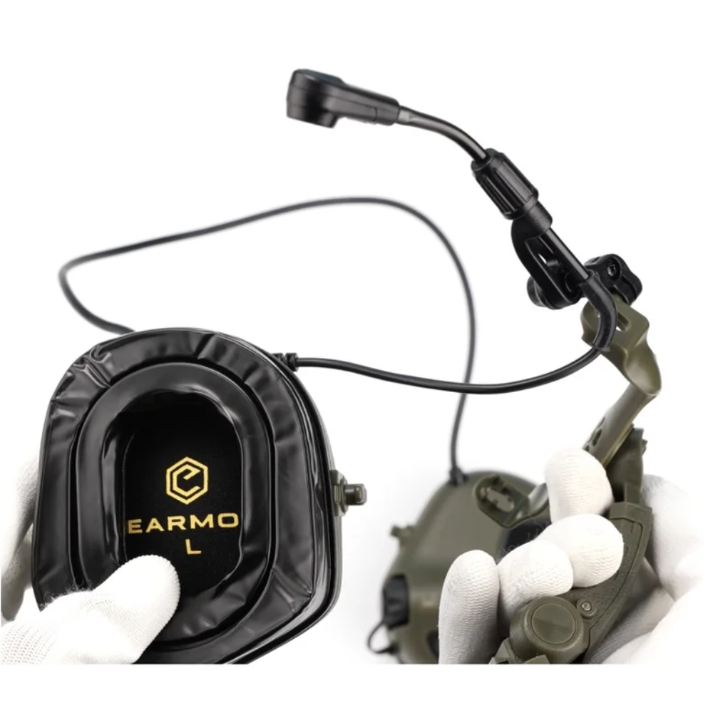 EARMOR M16A ARC Adaptador de riel para casco Serie PLUS Protector auditivo Coyote Brown