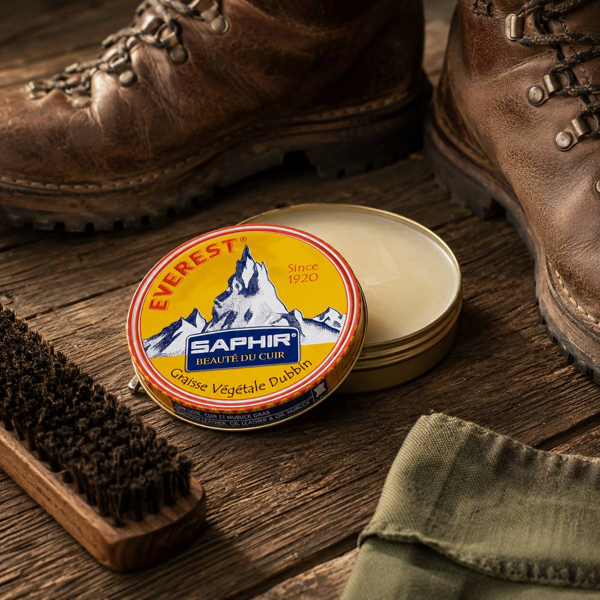 Saphir Everest Leather Grease Acondicionador Impermeabilizante 100ml Neutro