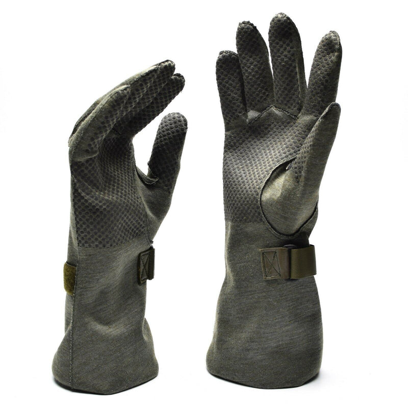Guantes de piloto del ejército alemán original Nomex con el problema militar de Gripper Gray Nuevo