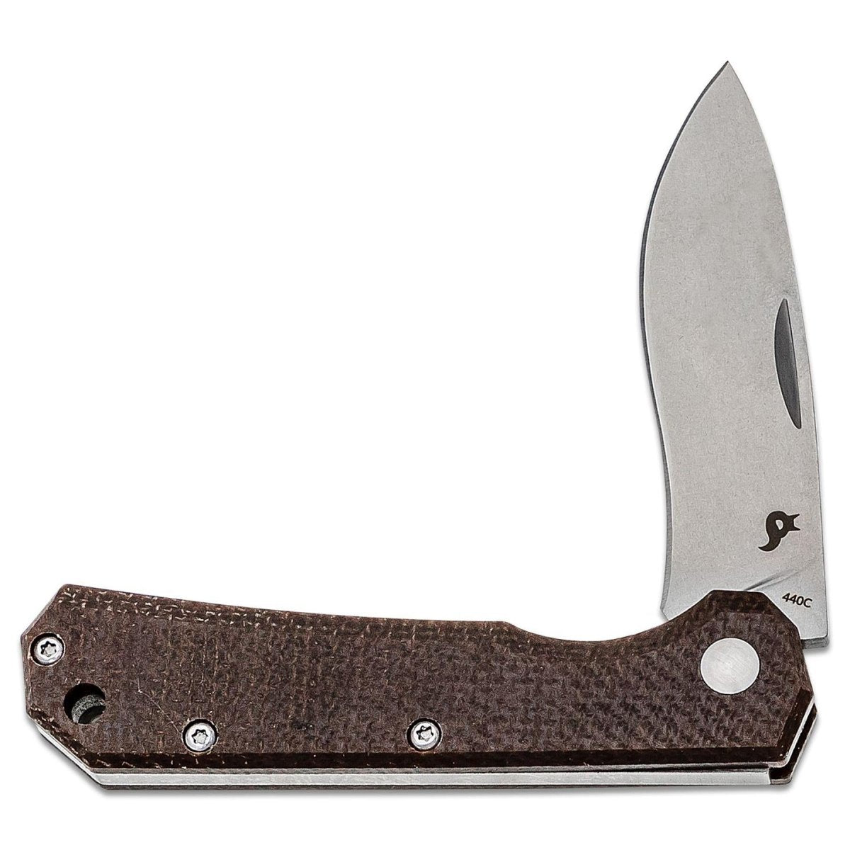 Navaja Fox Knives Marca CIOL Micarta acero 440C funda de cuero recubierta de satén