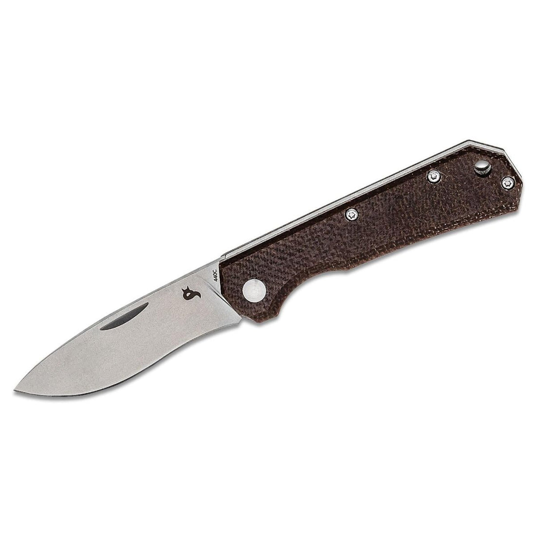 Navaja Fox Knives Marca CIOL Micarta acero 440C funda de cuero recubierta de satén