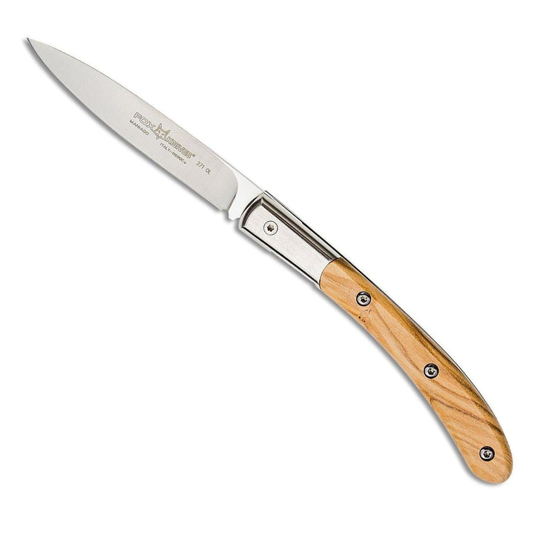 Navaja Fox Knives Brand Italy Elite acero inoxidable N690CO Madera de olivo