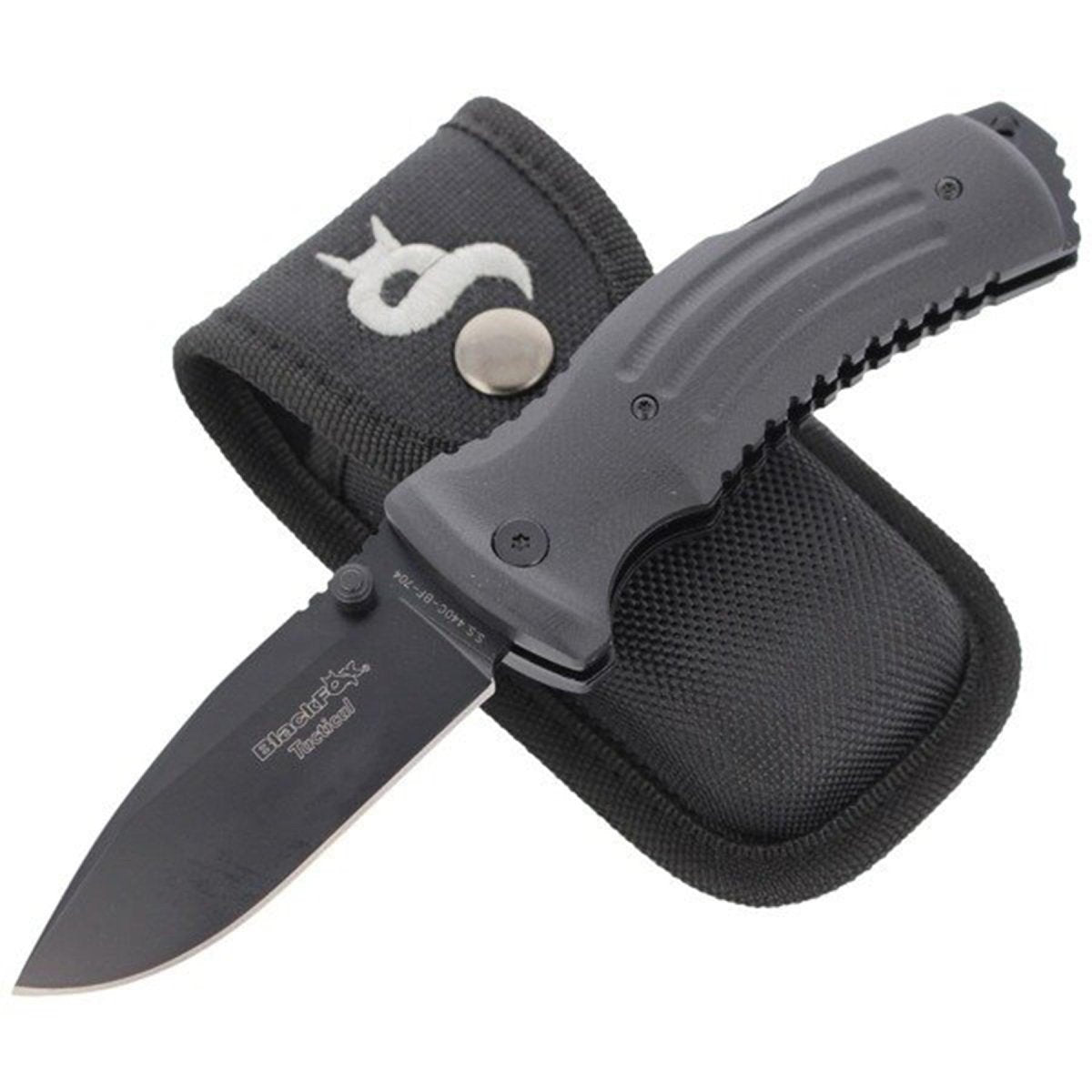 Cuchillo plegable Fox Knives marca KUMA mango de acero inoxidable recubierto de titanio 440 G10