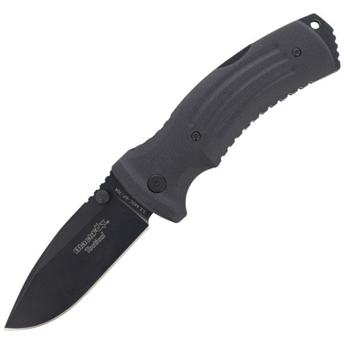 Cuchillo plegable Fox Knives marca KUMA mango de acero inoxidable recubierto de titanio 440 G10