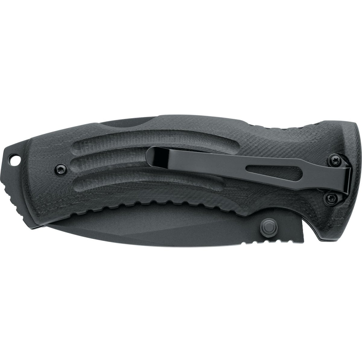 Cuchillo plegable Fox Knives marca KUMA mango de acero inoxidable recubierto de titanio 440 G10