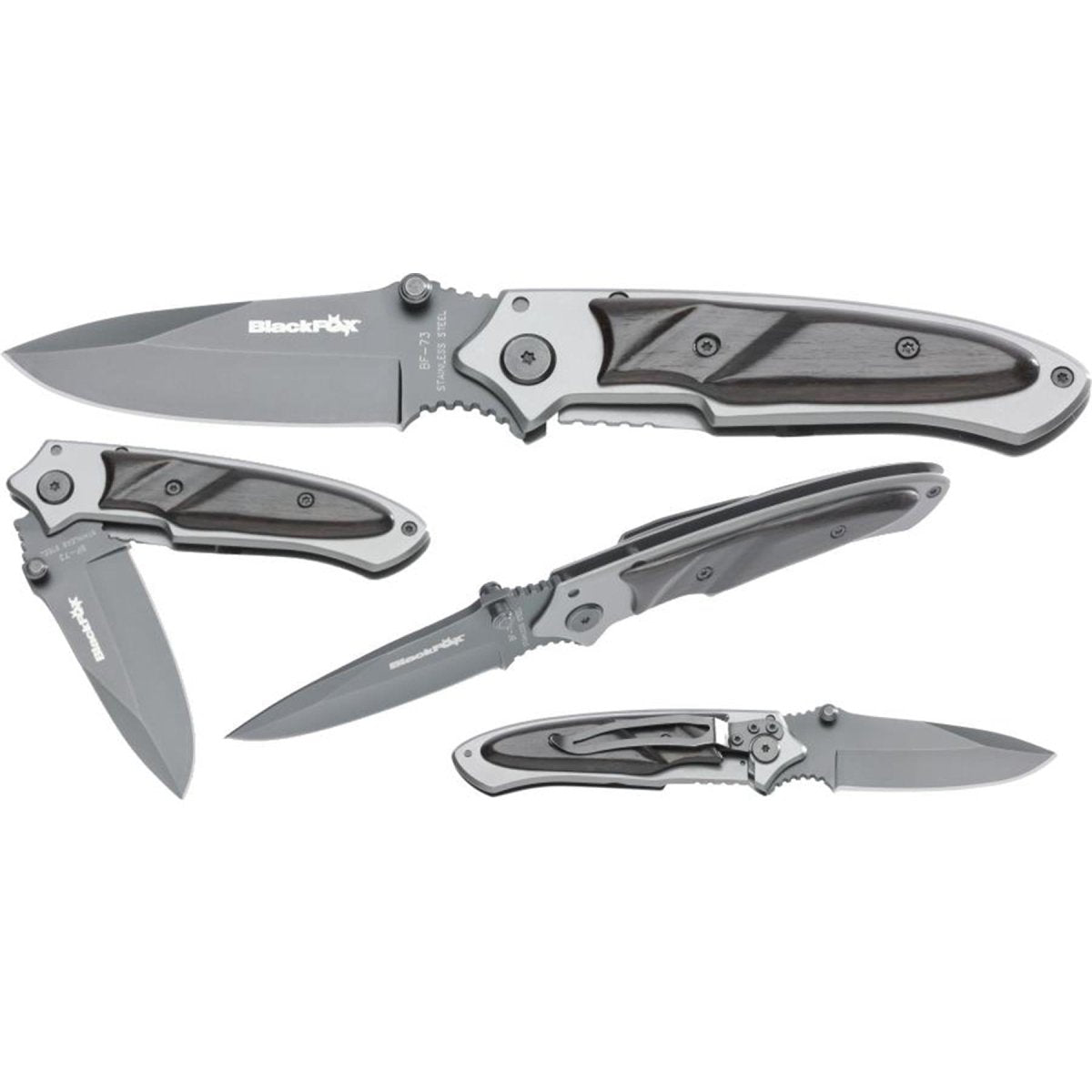 Fox Knives Brand navaja plegable recubierta de titanio inox 440 madera negra