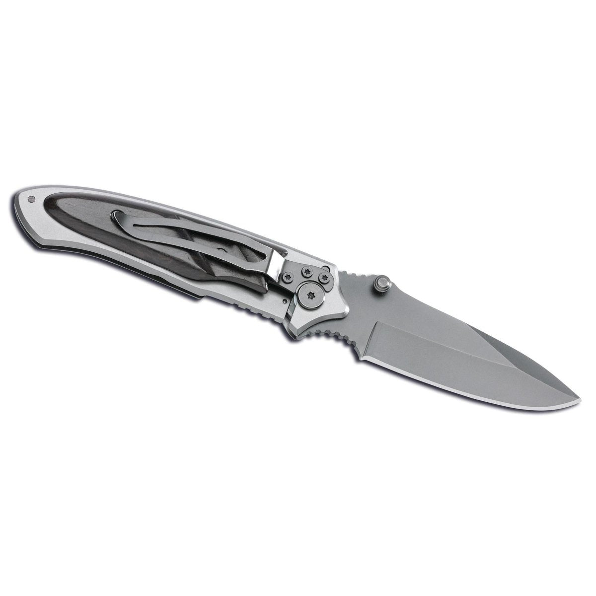 Fox Knives Brand navaja plegable recubierta de titanio inox 440 madera negra