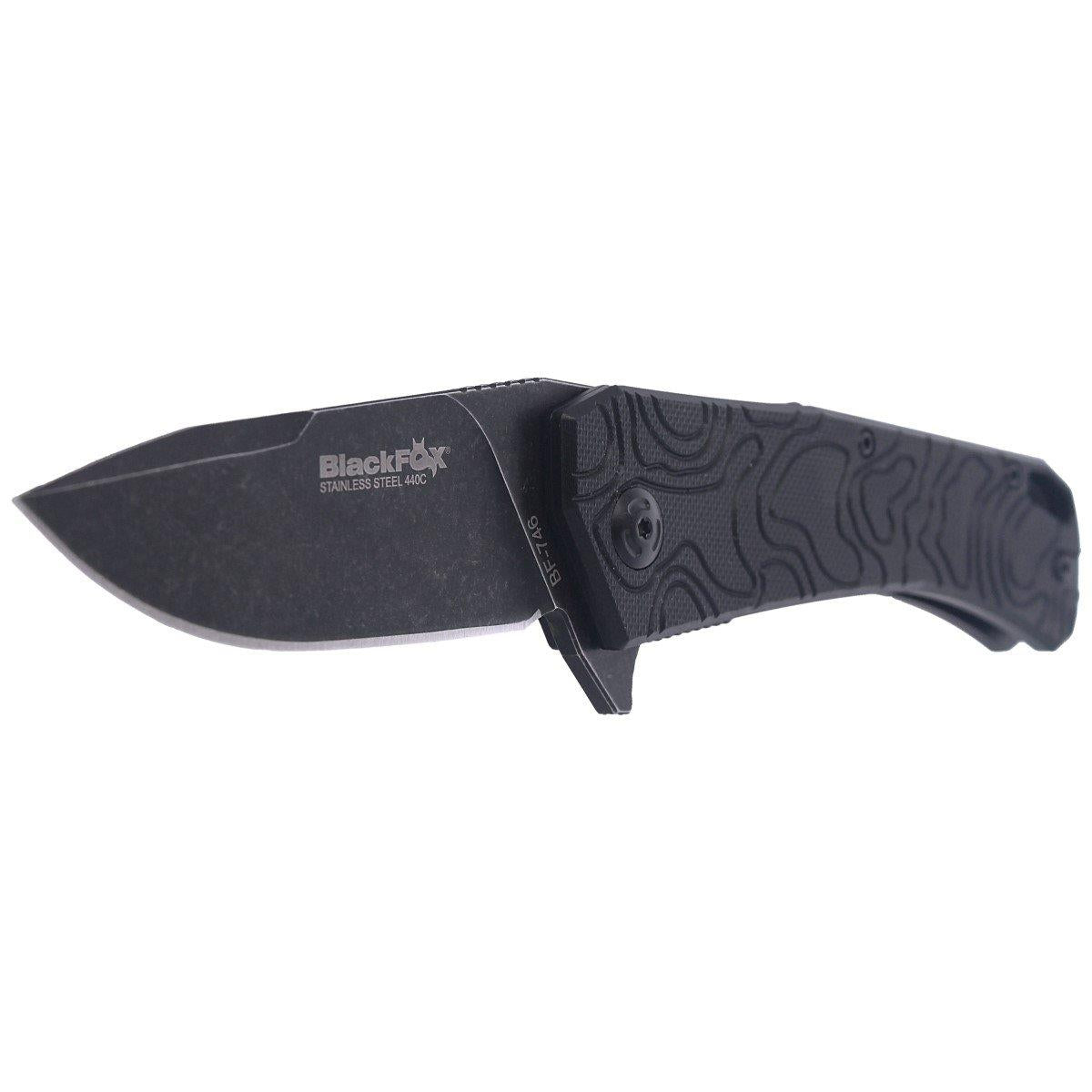 Navaja de bolsillo plegable Fox Knives ECHO 1 negra Idroglider revestimiento lavado a la piedra
