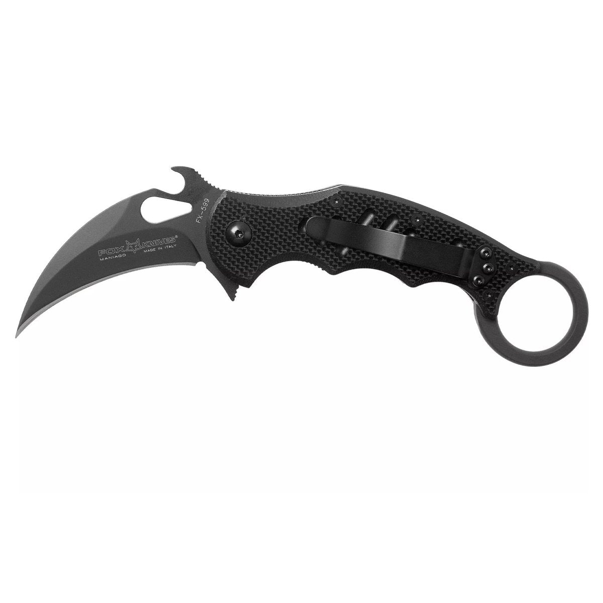 Fox Knives FX-599 FKMD cuchillo mini karambit plegable hoja de acero Bohler N690Co