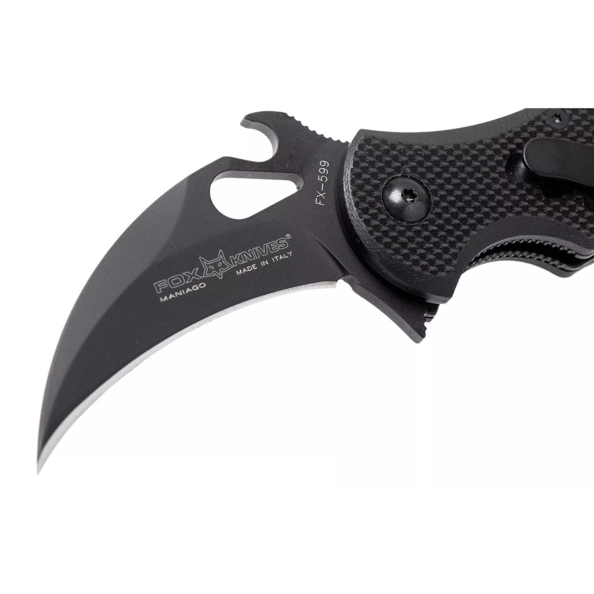 Fox Knives FX-599 FKMD cuchillo mini karambit plegable hoja de acero Bohler N690Co