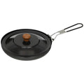 Fox Outdoor Sartén Acero Plegable Mango Recubierto De Goma Tapa Esmaltada Negro