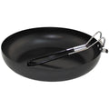 Fox Outdoor Sartén Acero Plegable Mango Recubierto De Goma Tapa Esmaltada Negro