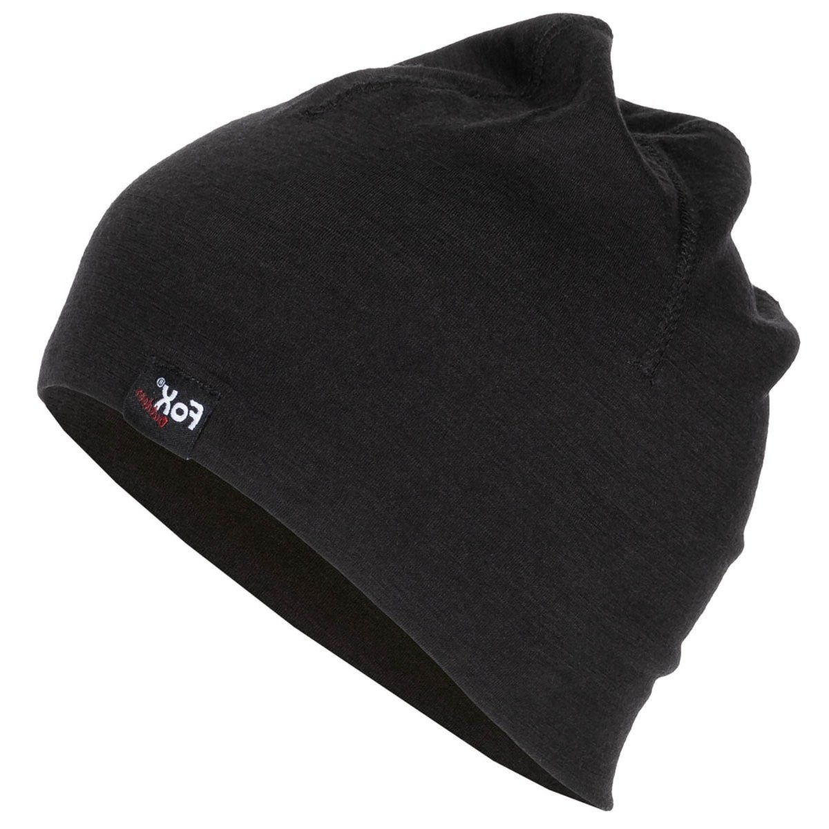 Fox Outdoor Gorro de lana merino ligero transpirable de secado rápido negro