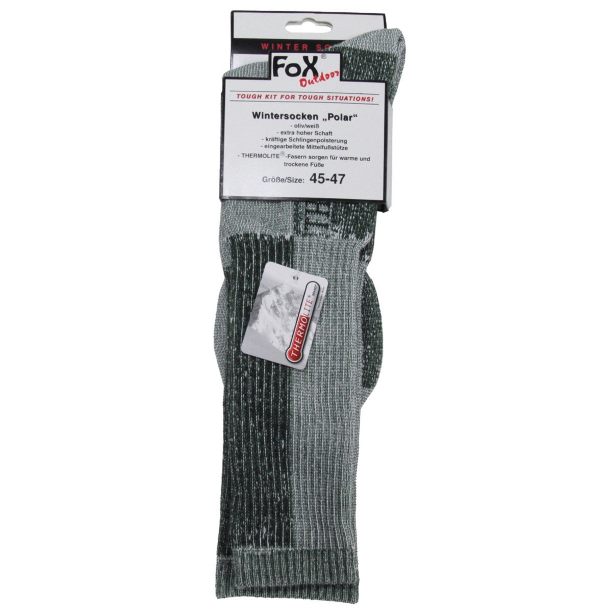 Fox Outdoor Polar Calcetines de invierno Fibras Thermolite Eje alto Acolchado fuerte