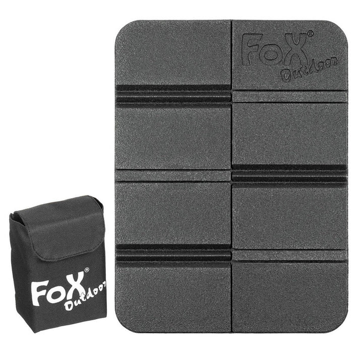 Almohadilla térmica para asiento Fox Outdoor, bolsa Molle plegable antideslizante incluida negra - GoMilitar