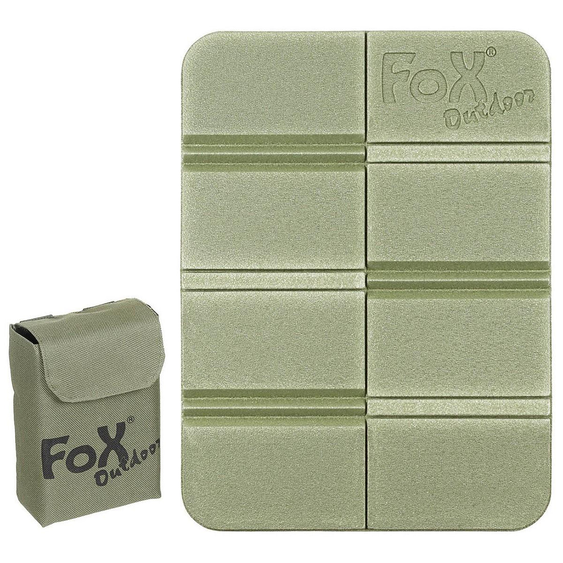 Fox Outdoor Cojín Térmico para Asiento Antideslizante Plegable Bolsa Molle incluida Oliva