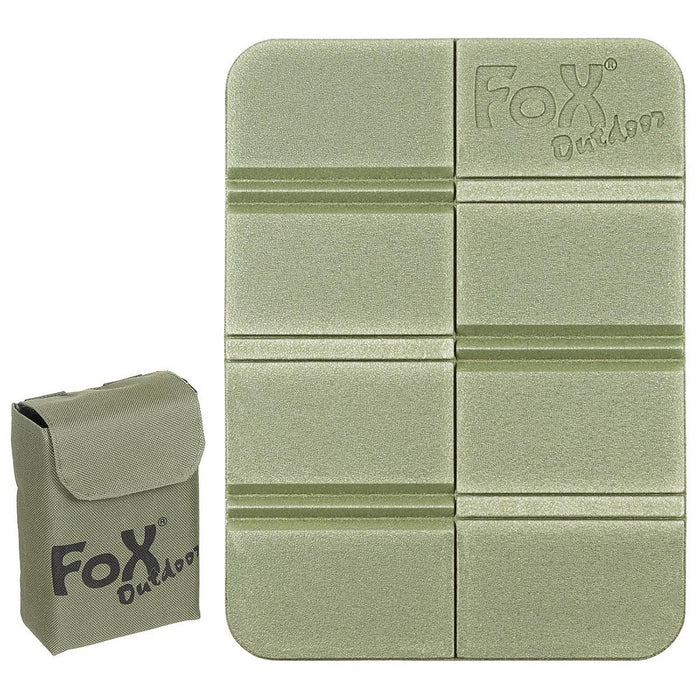 Cojín de asiento térmico Fox Outdoor Funda Molle plegable antideslizante incluida Oliva - GoMilitar